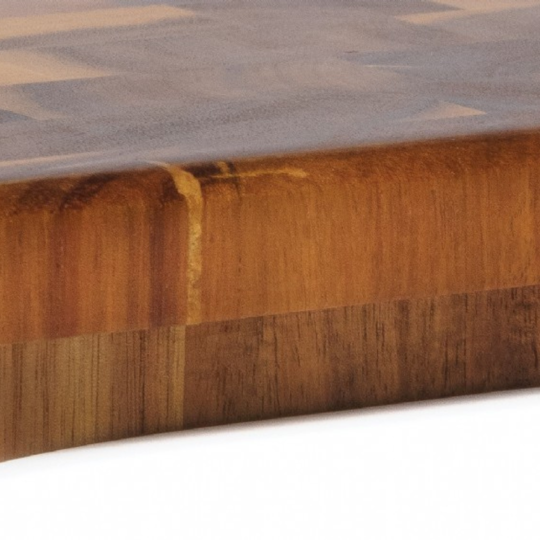 Acacia End Grain Chopping Block with Inset Handles