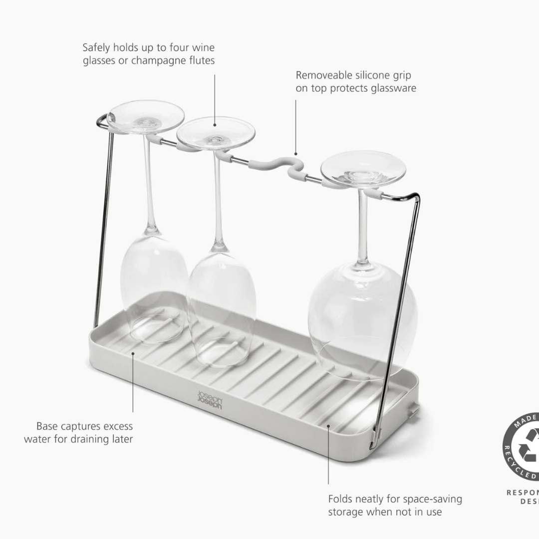 DrySmart™ Folding Wine Glass Drying Rack