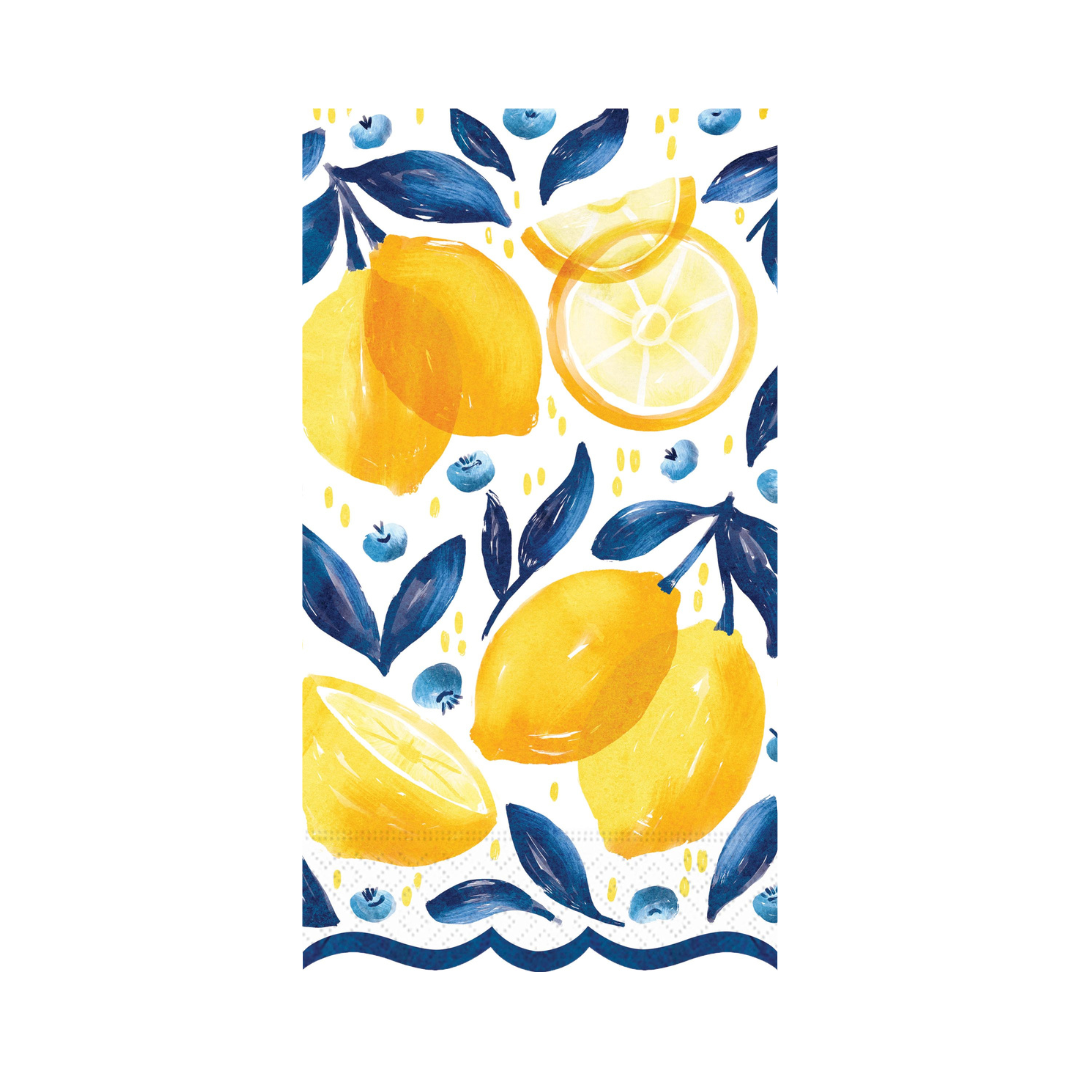 Lemon Blueberry Napkin - Guest - Shaped