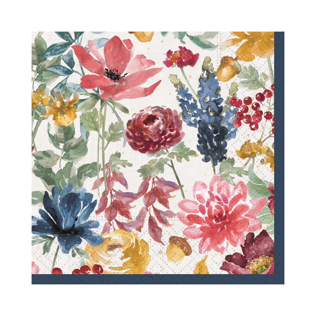 Fall Florals Napkin - Beverage