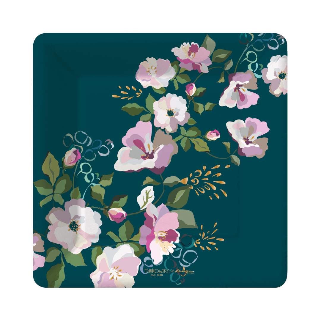 Garden Song Paper Dessert Plate - Square