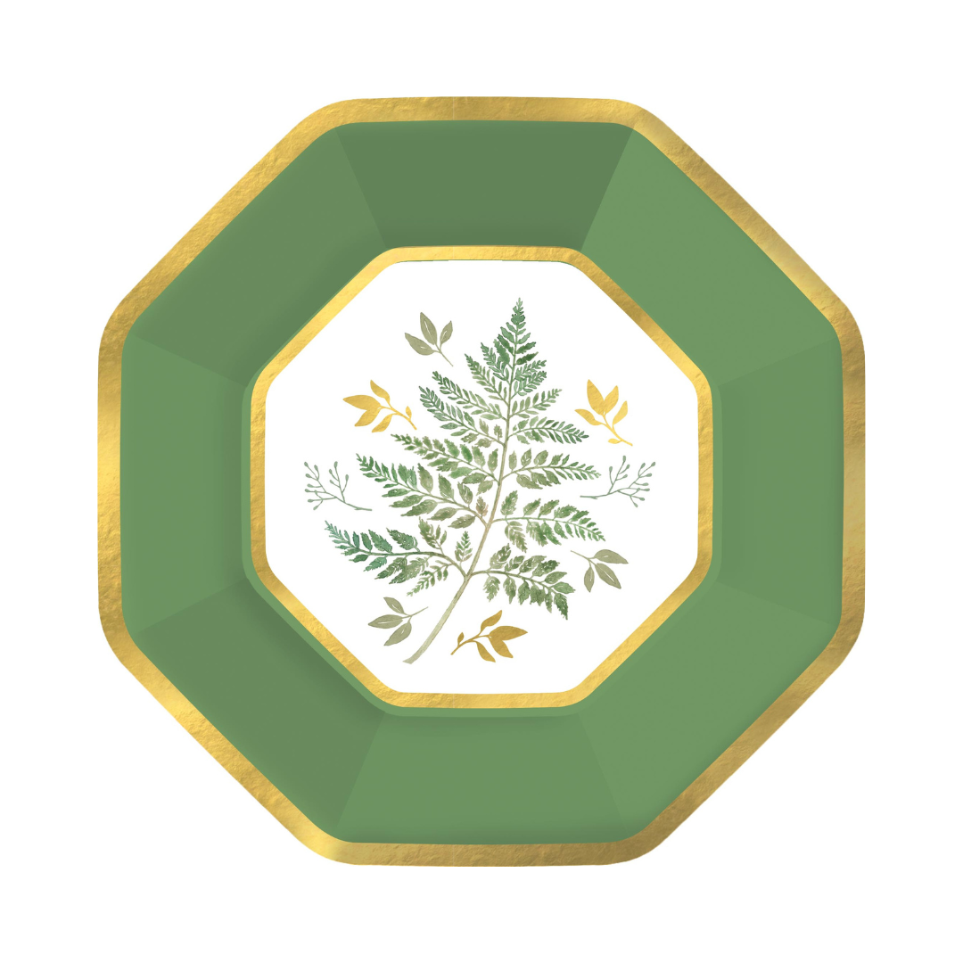 Forest Ferns Paper Dessert Plate - Shaped