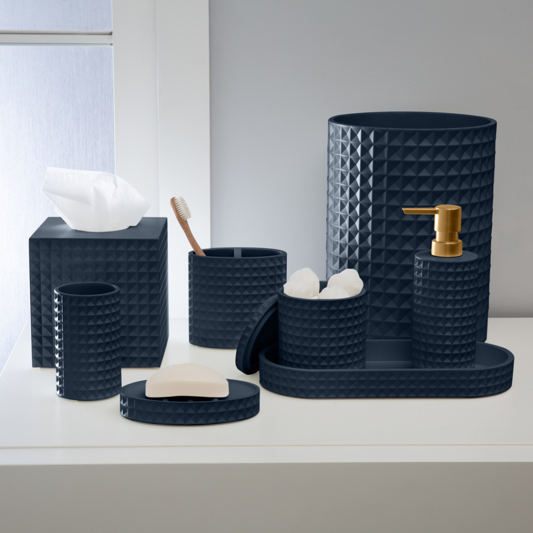 Braemar Wastebin Resin Navy Blue