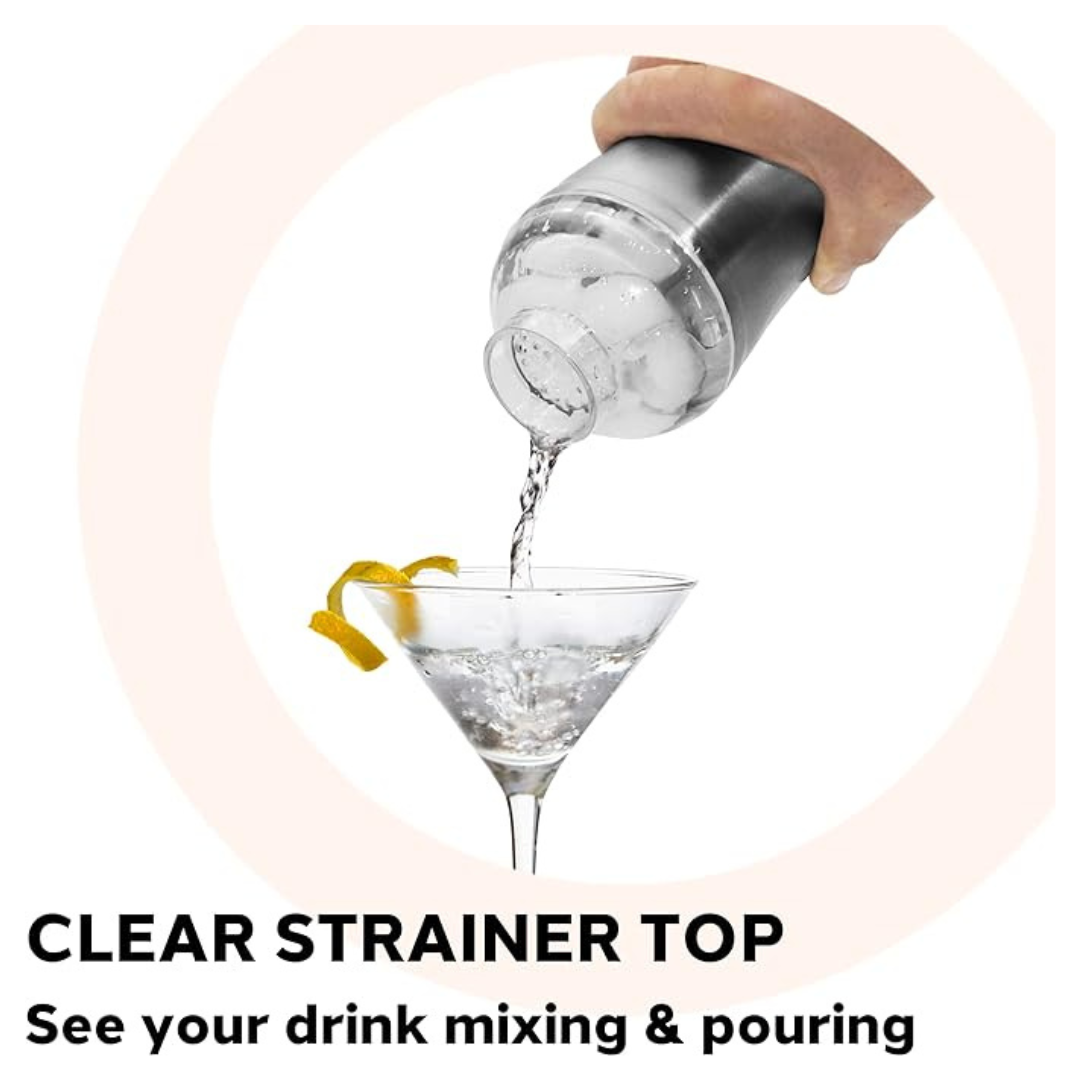 Groove Double Wall Stainless Steel Cocktail Shaker - Wood Grain