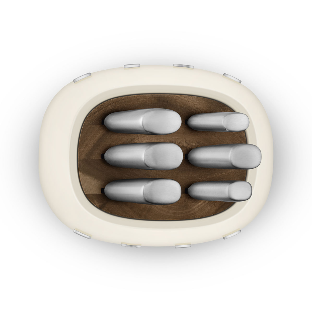 Cream 7-Piece Knife Block Set