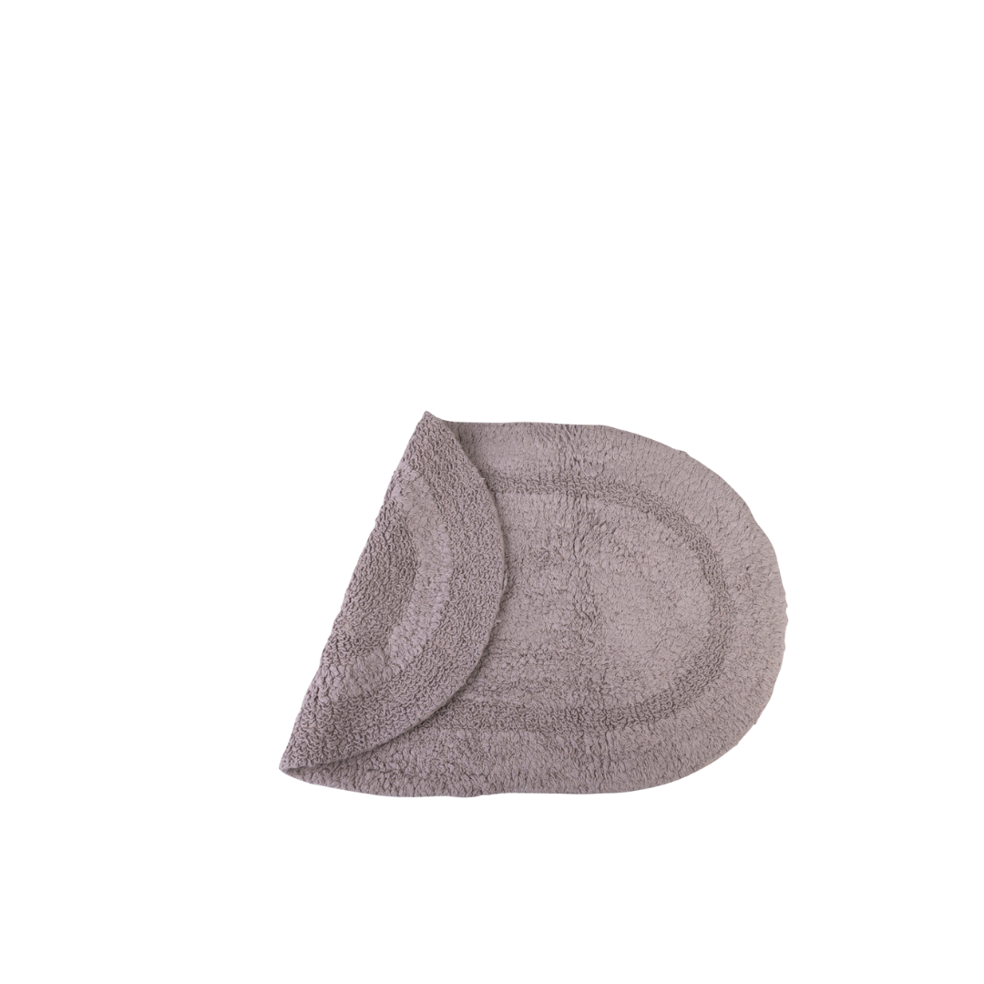 Serene Bath Mat Oval Cotton Reversible Grey 18" X 28" Gsm 1500