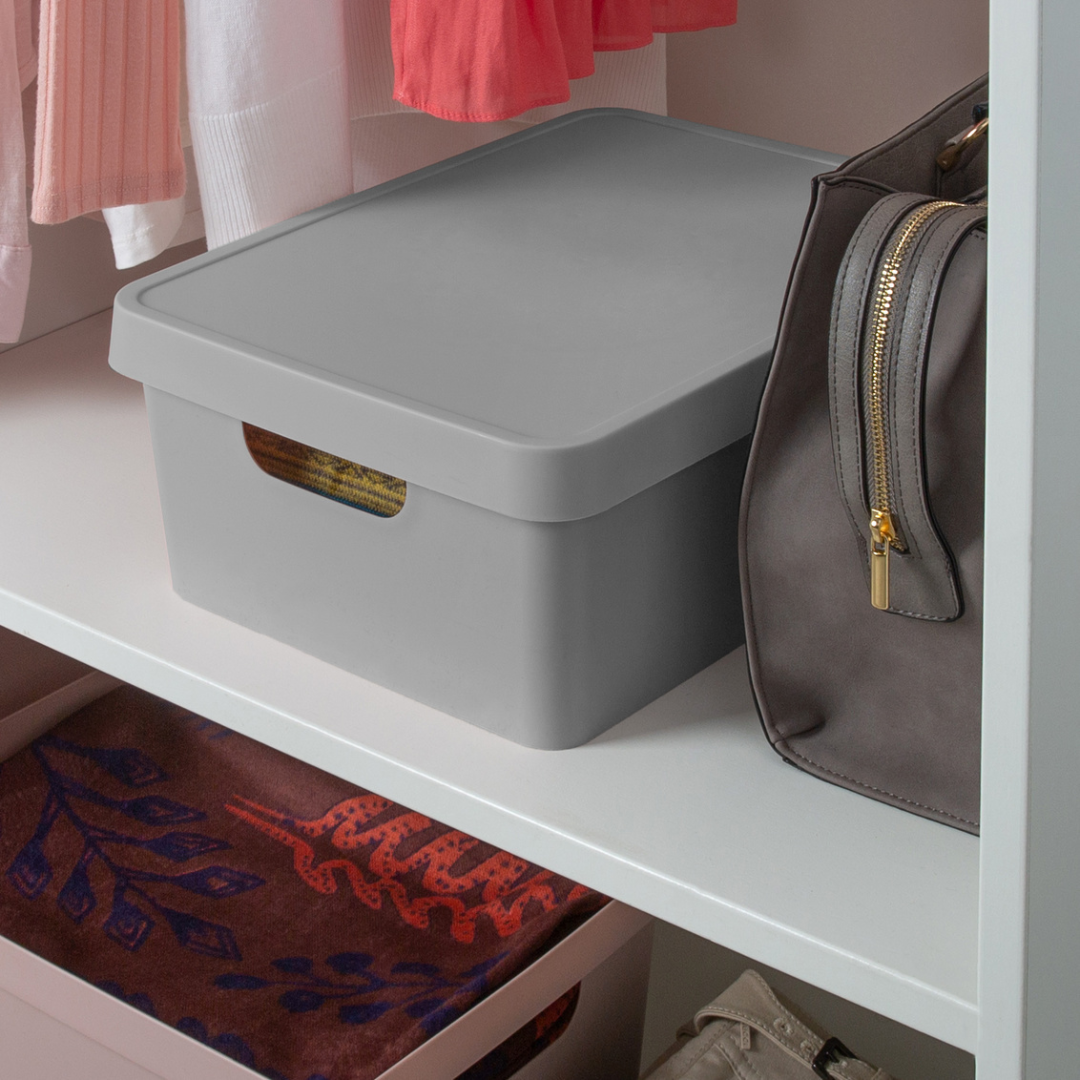 N&T Cavan Storage Box With Lid 11L Grey