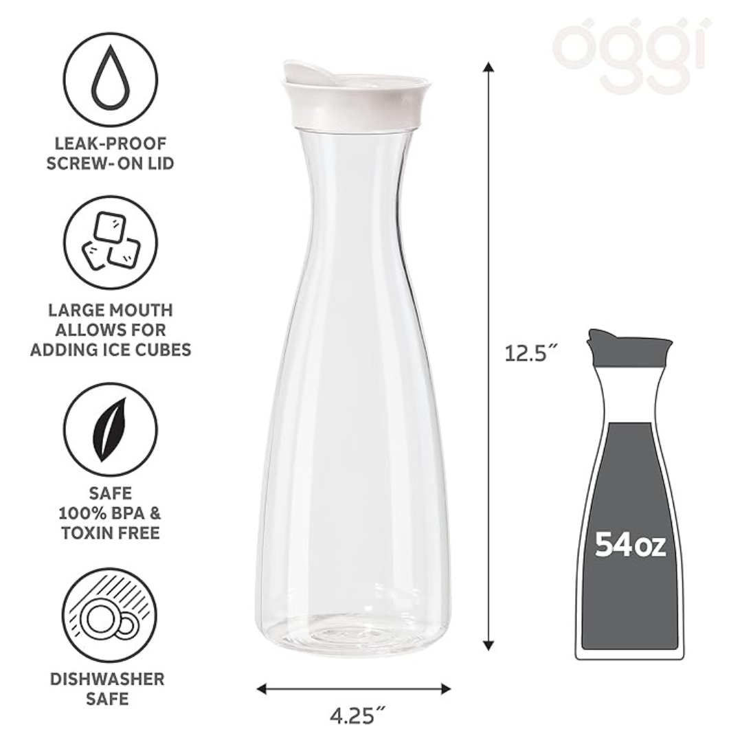 Clear Carafe w/ Flip-Open Lid - White