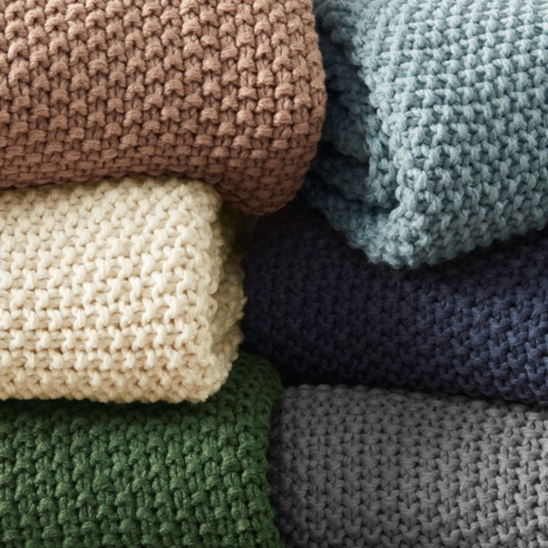 Bree Knit Throw - Light Blue