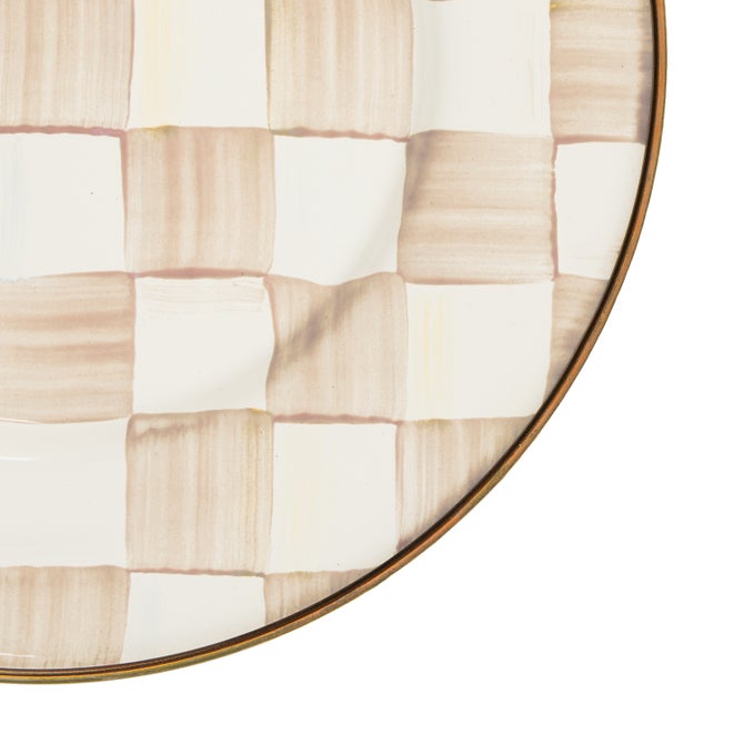 Mocha Check Salad Plate