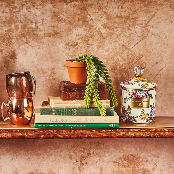 White Flower Market Small Canister