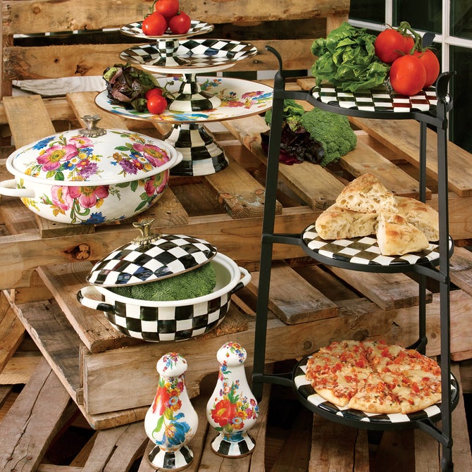 Courtly Check Small Pedestal Platter