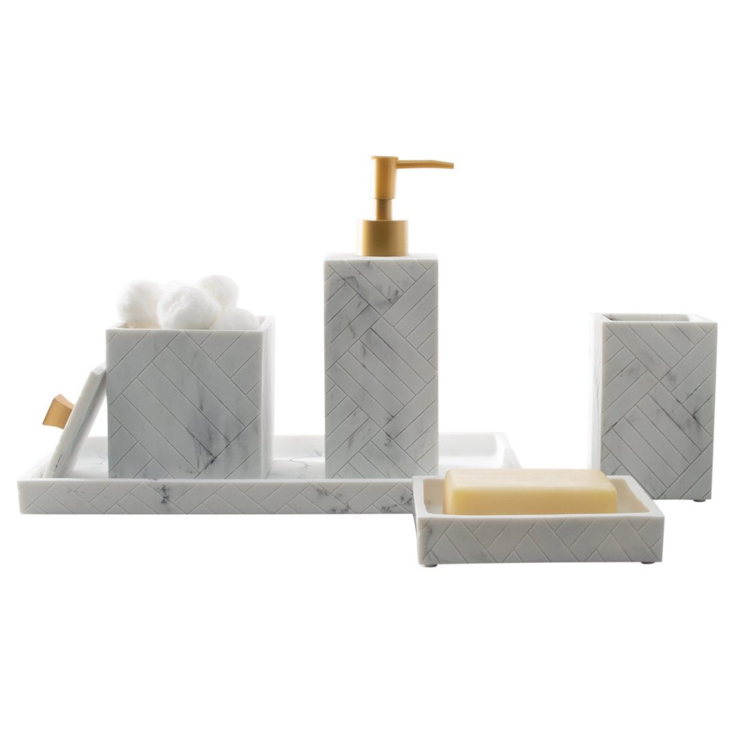 Tripoli Cotton Jar Resin Herringbone Grey Marble