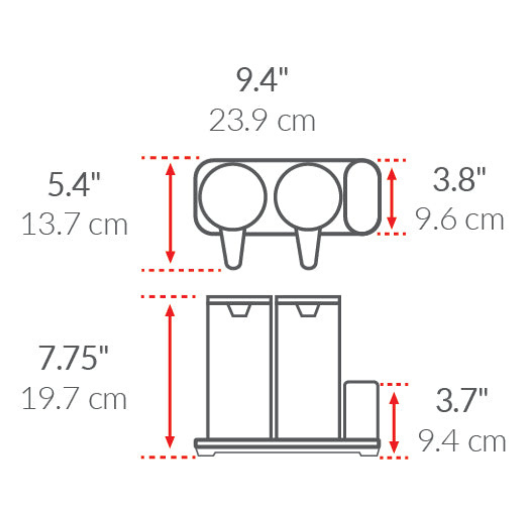 Dual Sensor Pump 14 oz.with Caddy, High- Grade Brushed Stainless Steel