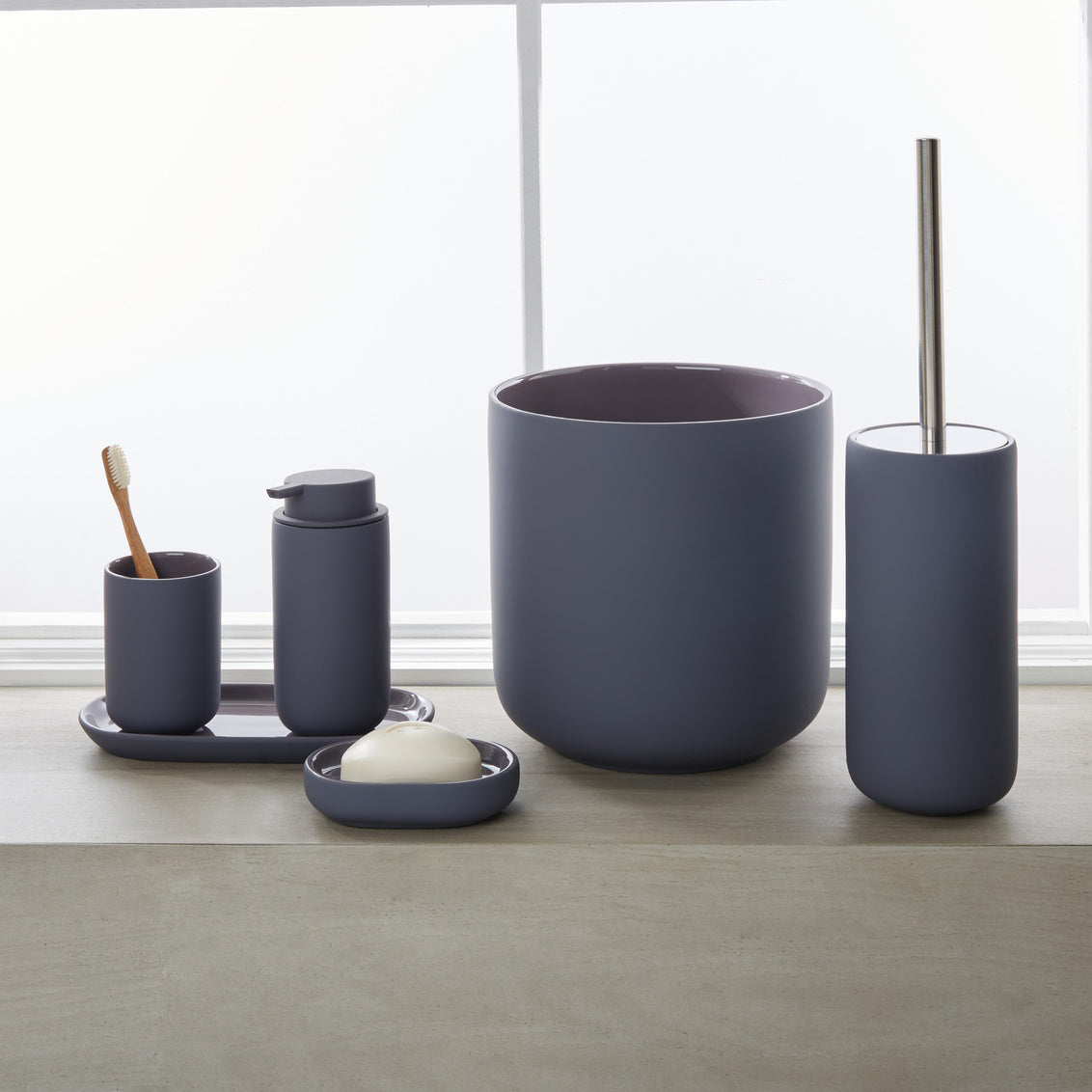 Callan Toilet Bowl Brush Ceramic Anthracite