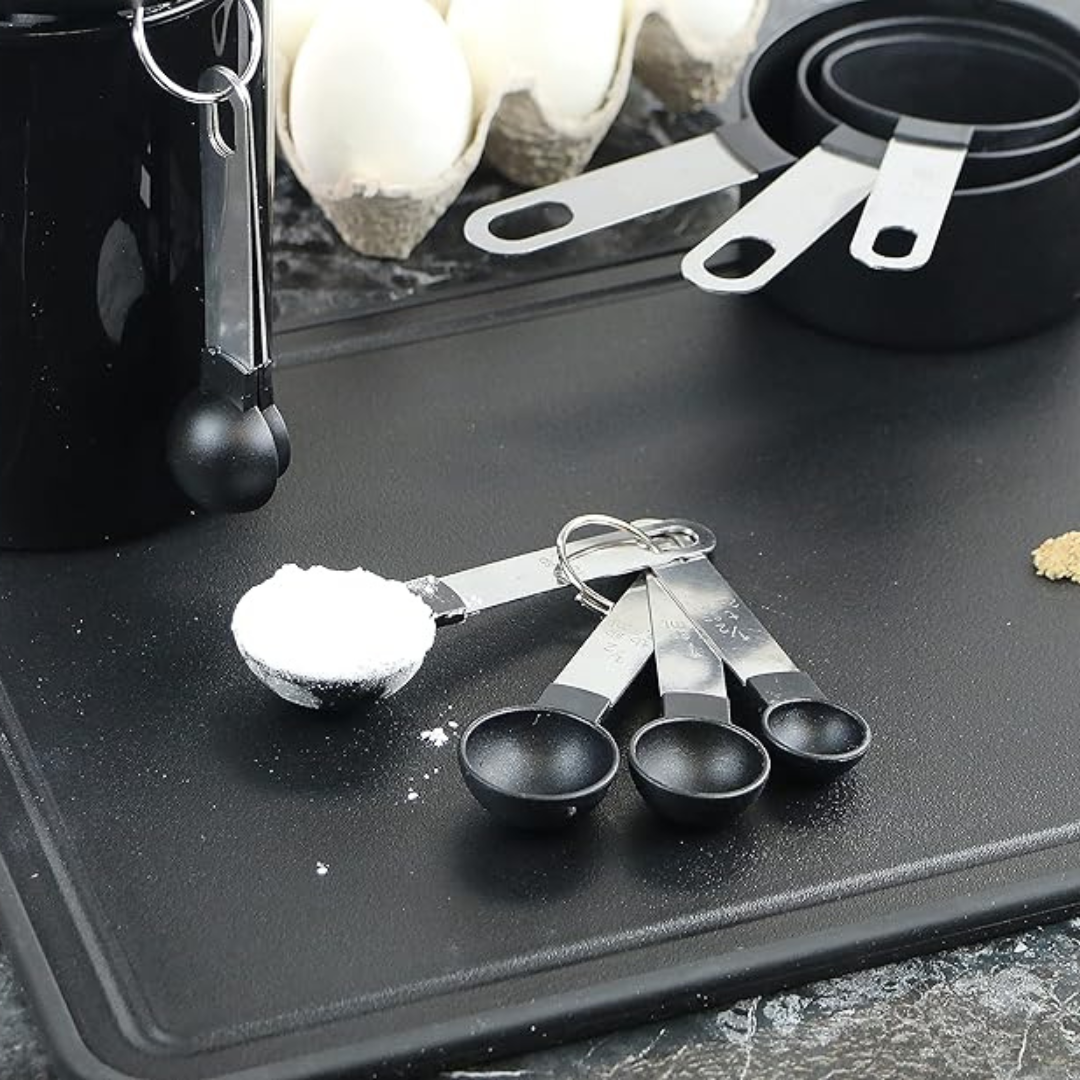 Multiple Function Cutting Board with Defrosting Tray, Zester & Knife Sharpner - Black