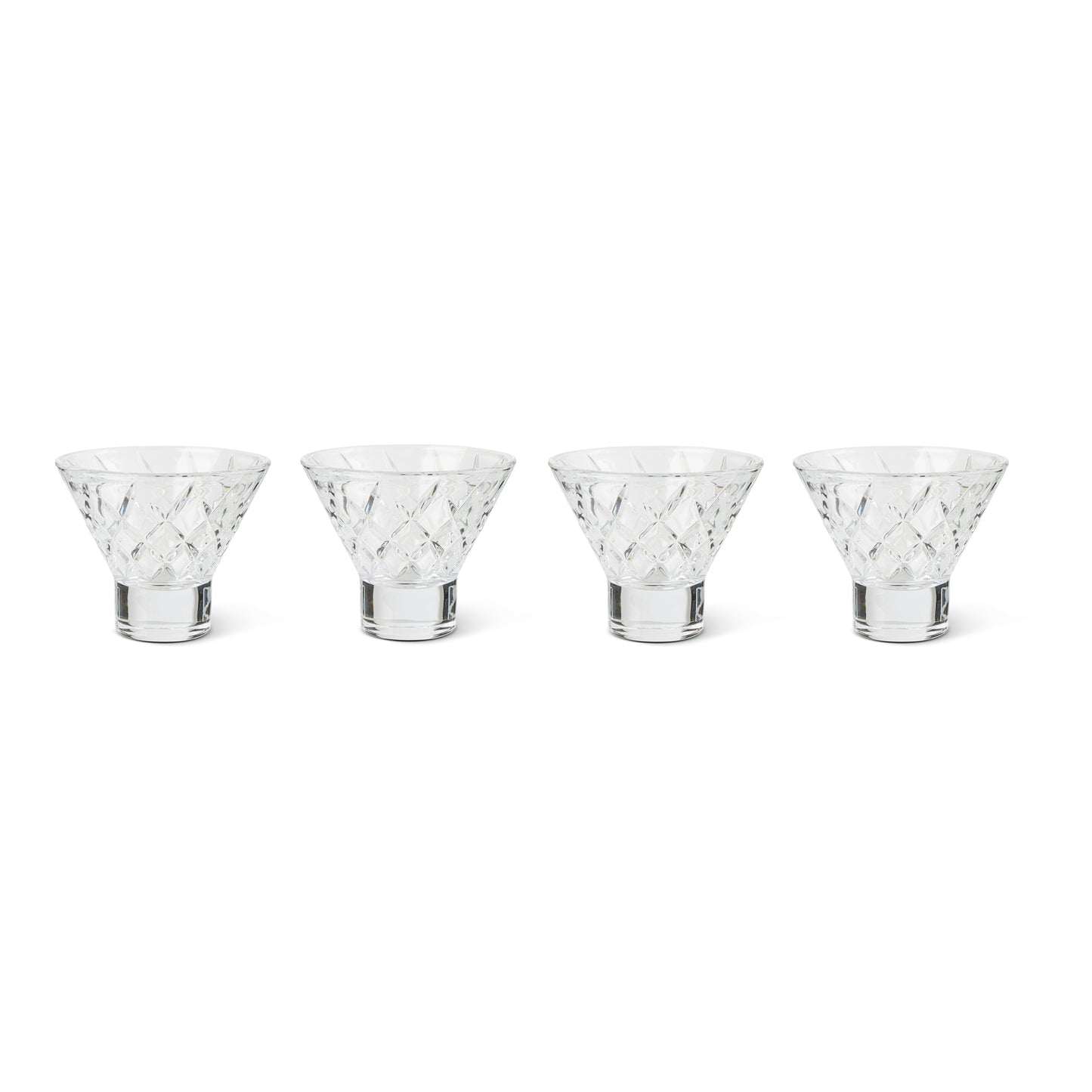 4Pk 6.8oz Cut Martini Clear