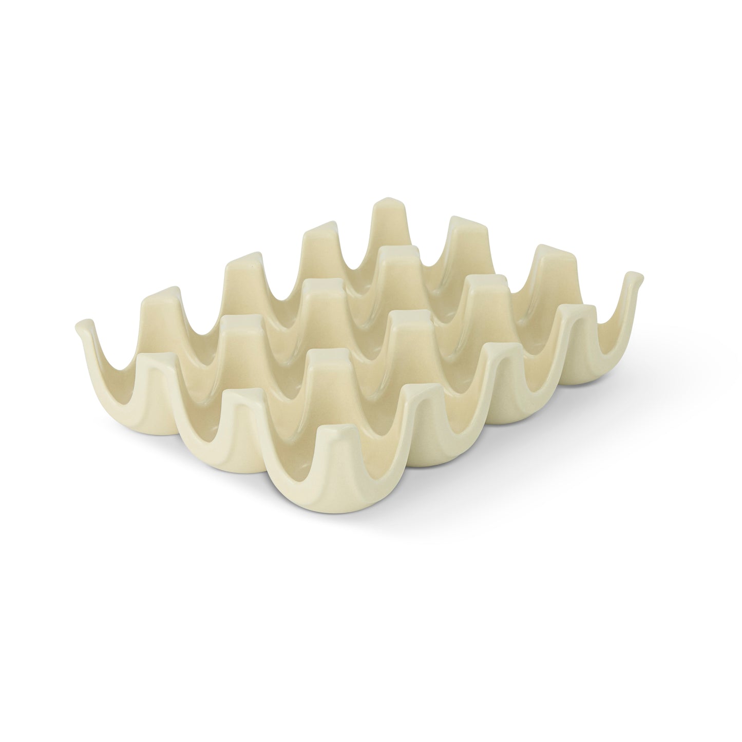 12 Section Speckled Ceramic Egg Tray Ivory