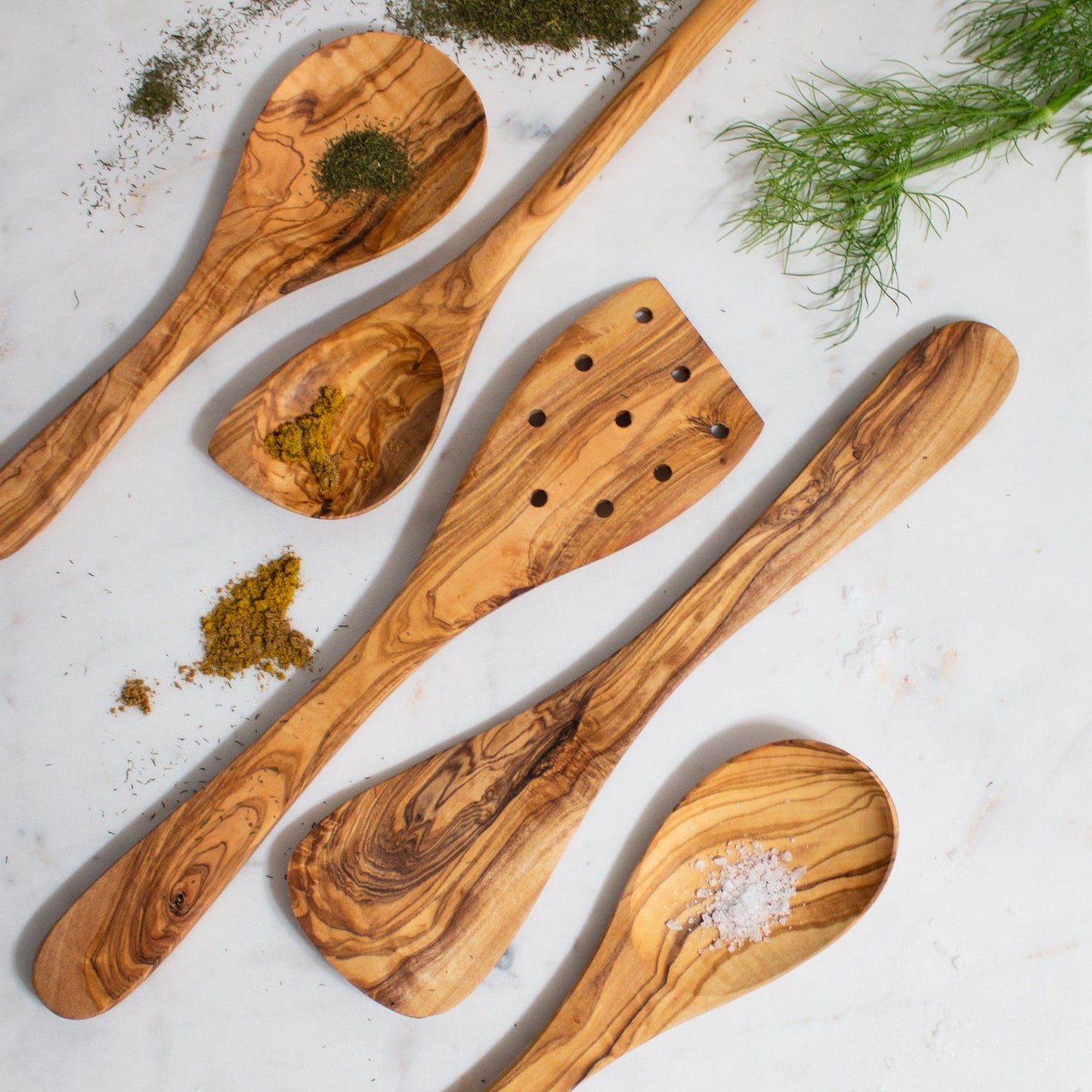 Aleta de madera de olivo