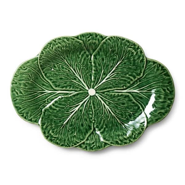 Le Jardin Cabbage 3-D Oval Platter 17 x 12.5 in