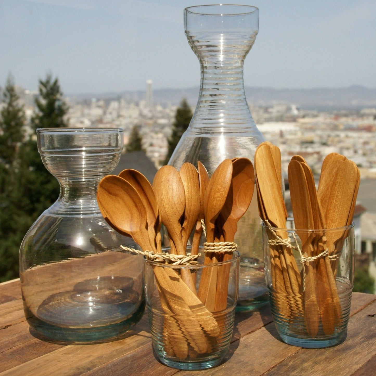 Teak Coffee Spoons, Set of 4