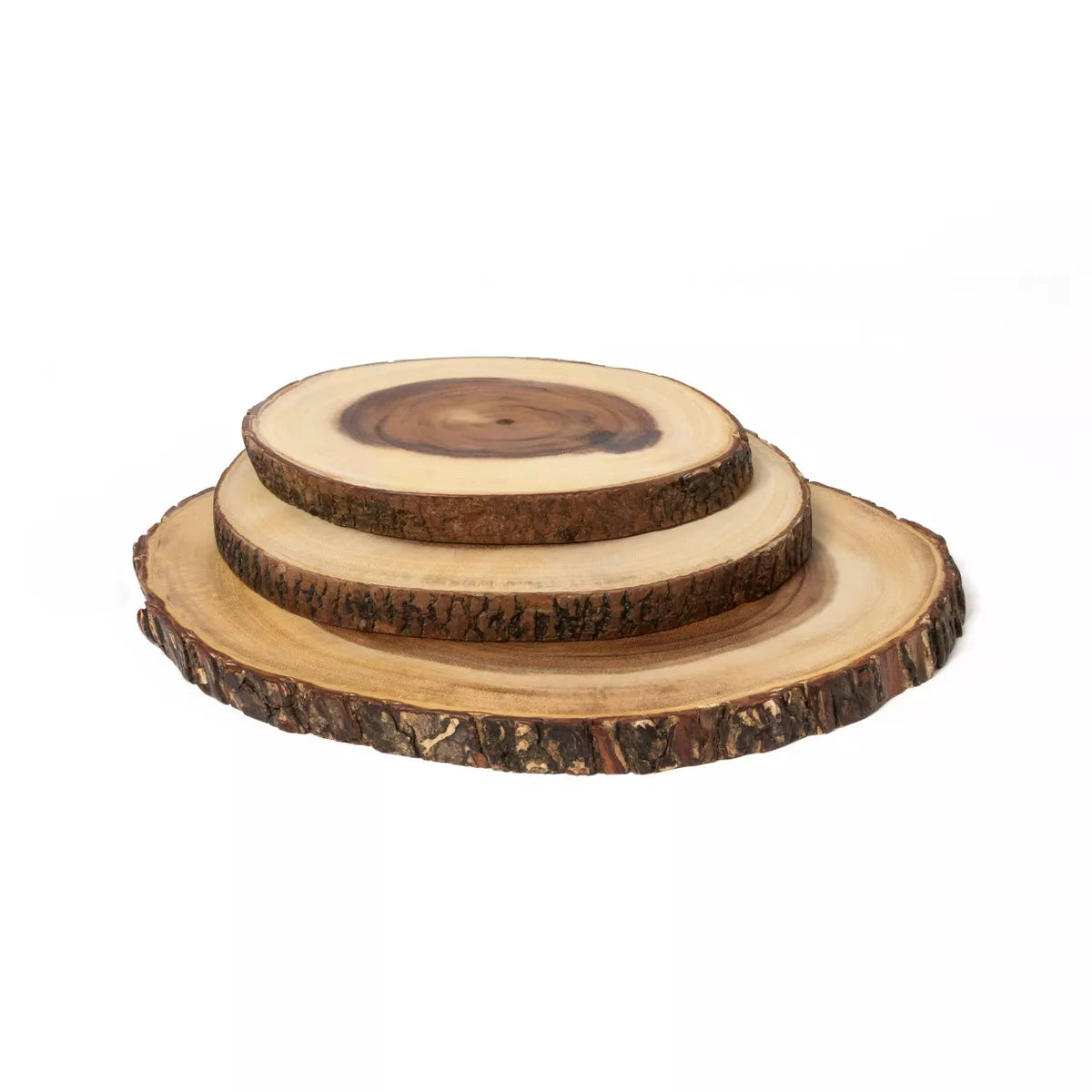 Acacia Bark 3-Tier Swivel Server