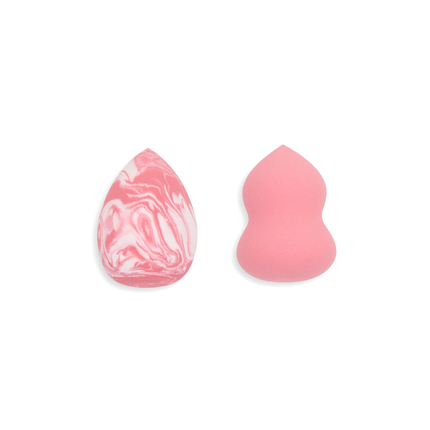 2Pc Pink Tear Drop & Hour Glass Beauty Sponges