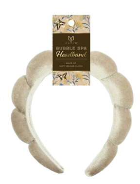 Velour Bubble Spa Headban Cream