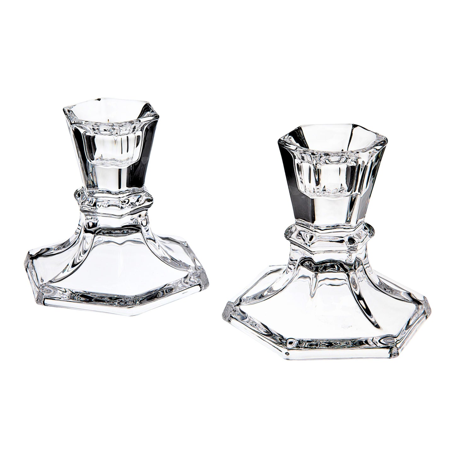 Hexagon Taper Candle Holders Set of 2