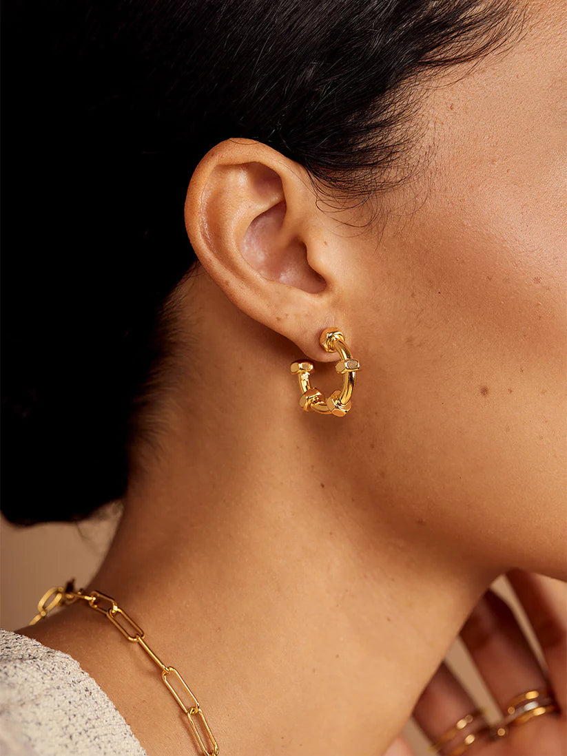 Bolt Hoop Earring Gold