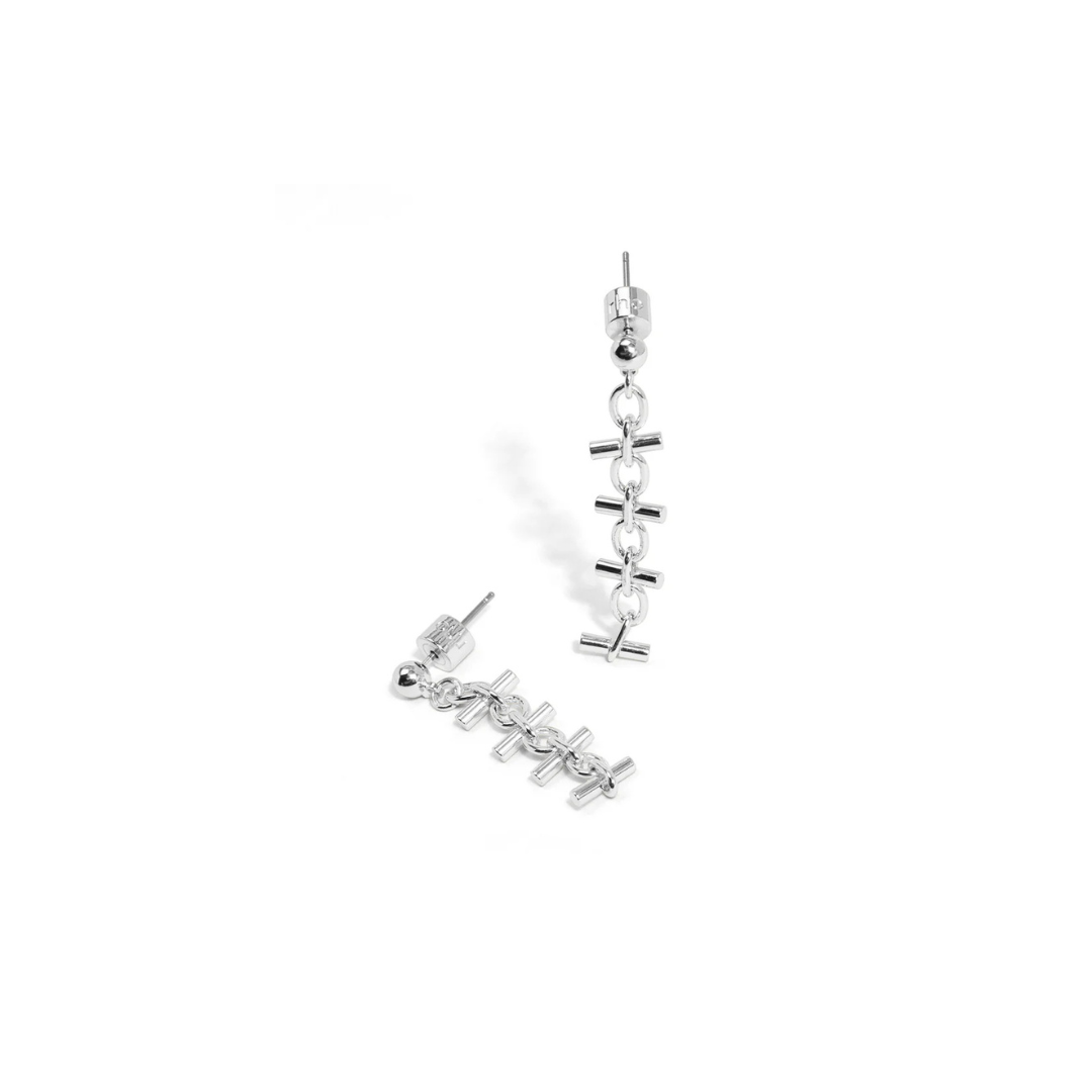 Bar Link Drop Earring Silver