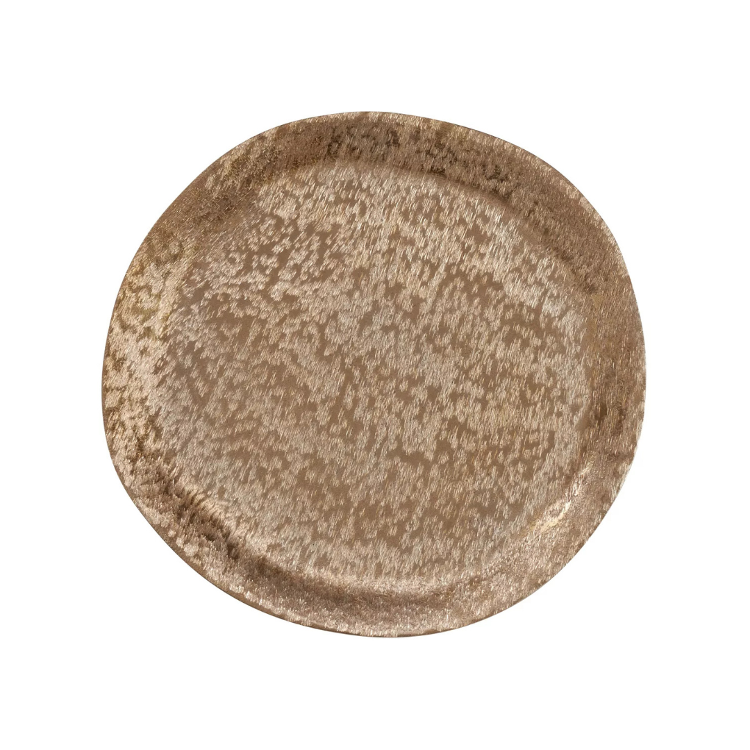 Cargador de aluminio con borde redondo dorado de 13"