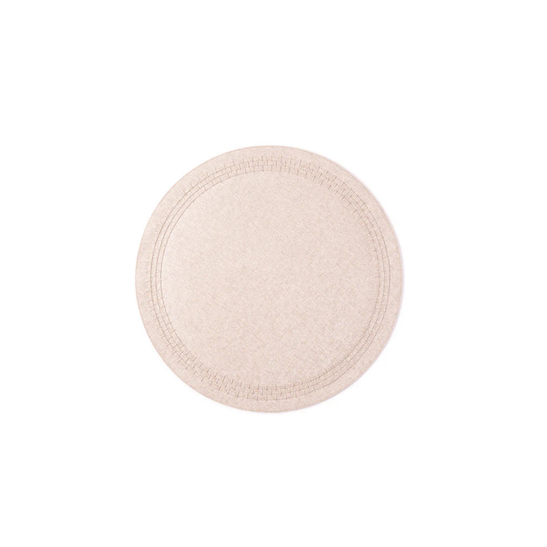 London Monochromatic Placemat Leather Band Victoria Latte - Set of 4