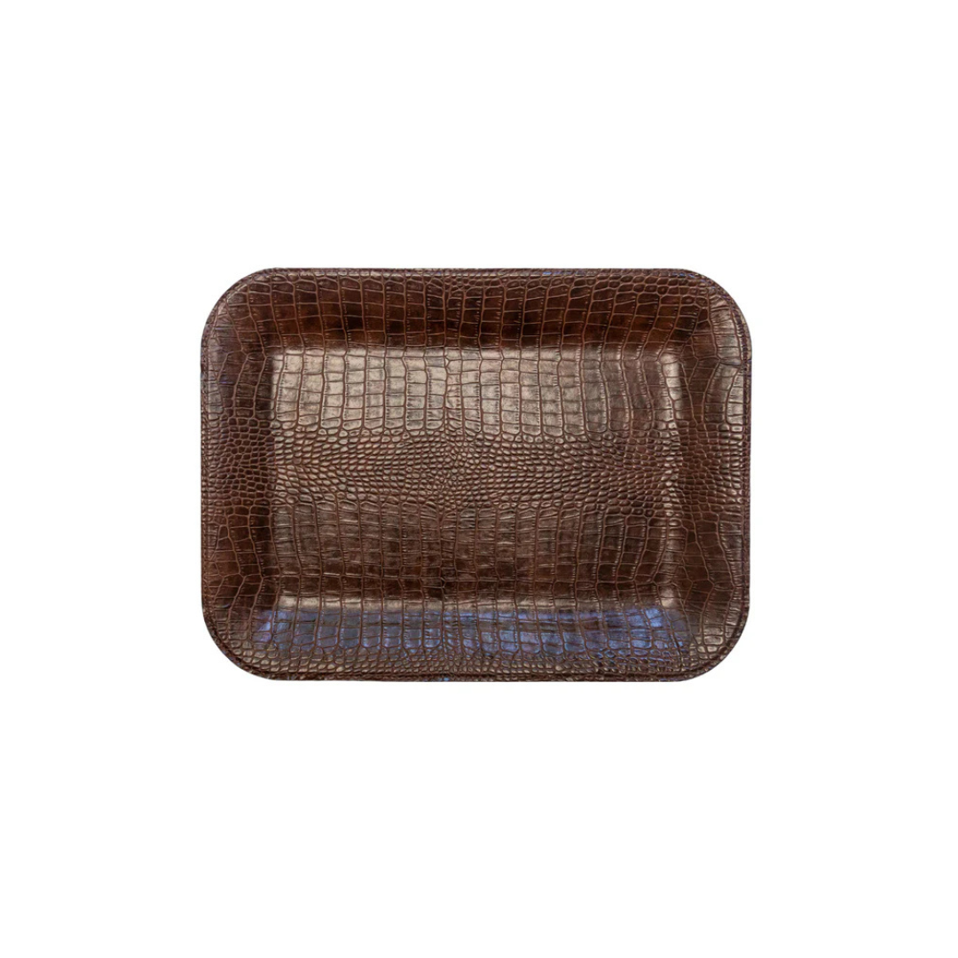 Medium Decorating and Serving Tray Crocodile Brown