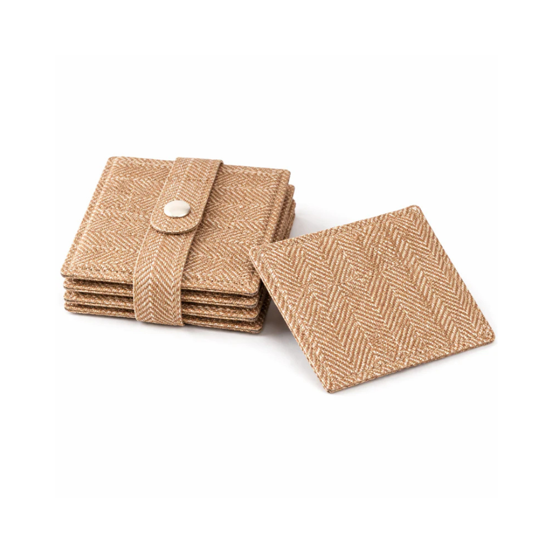 Set of 6 Square Coaster Set Amazon Brown