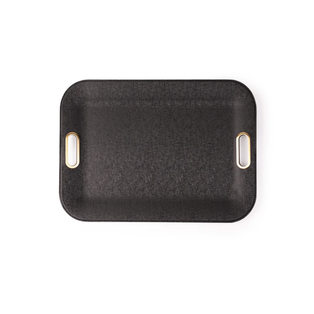 Large Serving Tray with Metal Handles Victoria Black