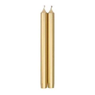 Straight Taper 10" Candles in Gold - Set of 2