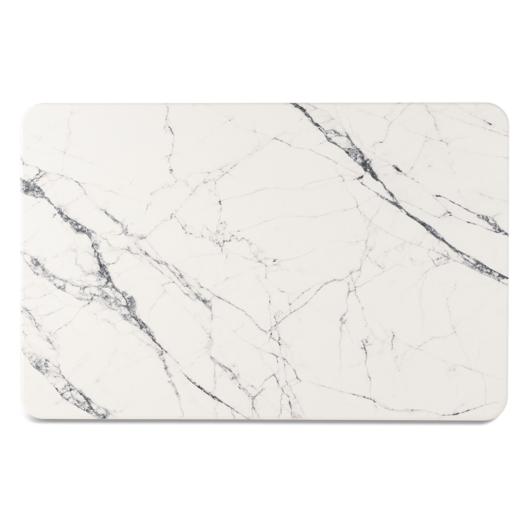 Diatomite Marbled Bath Mat - White