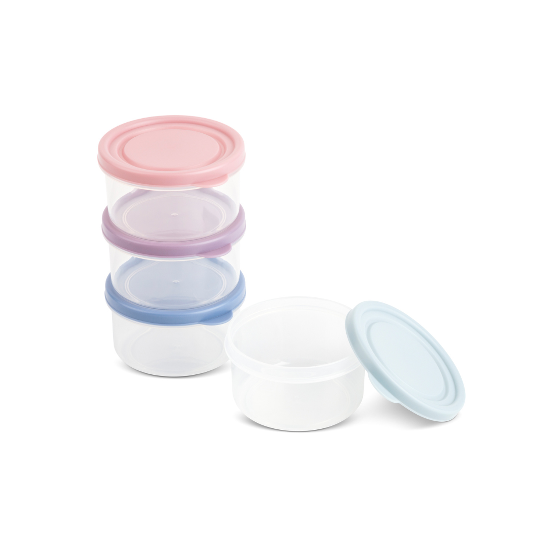 4 mini contenedores para refrigerios
