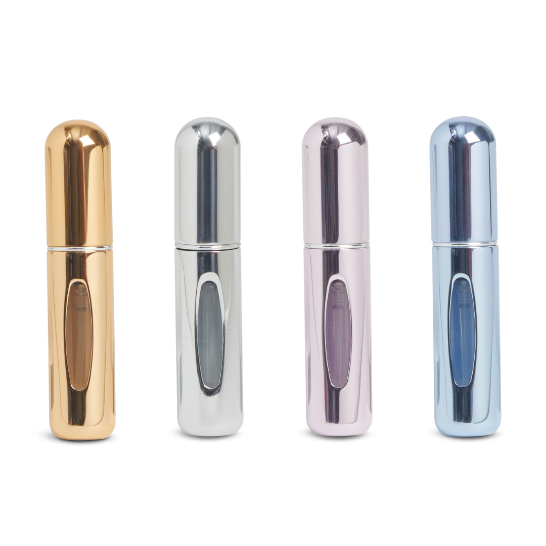 Juego de 4 atomizadores de perfume recargables de 5 ml: MG/MS/MP/MB