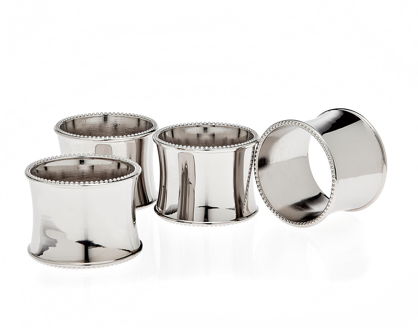 Round Beaded Napkin Rings - Set of 4