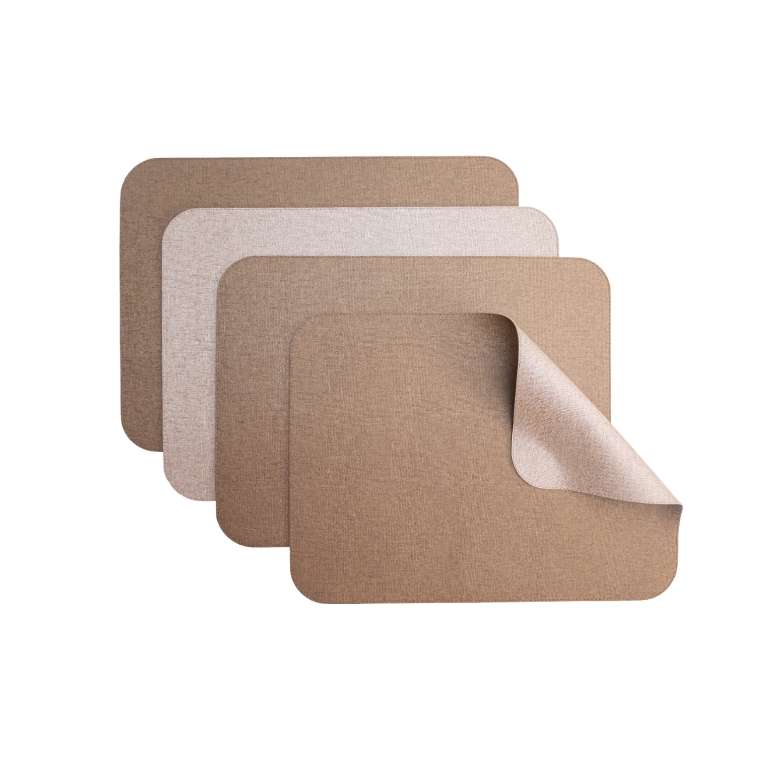 Dubai Reversible Rectangular Placemat - Victoria Latte / Victoria Bronze Set of 4