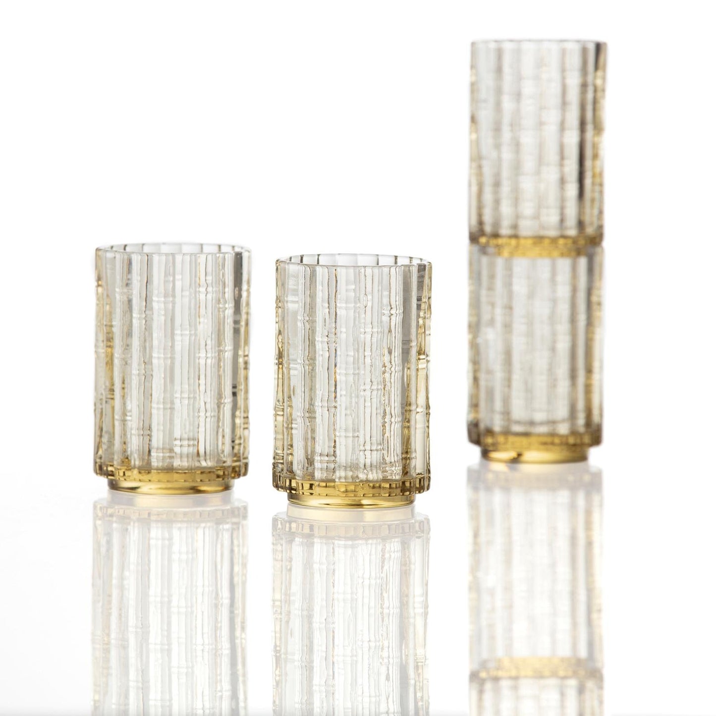 Mahalo Ginger Gold Iced Beverage Glass, Set of 4