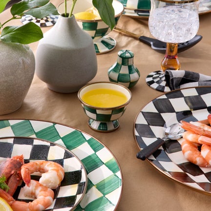 Emerald Check Little Sugar Bowl