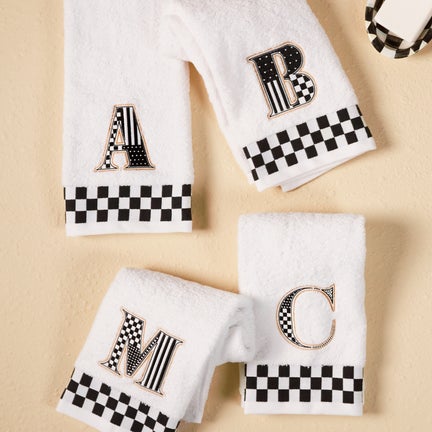 Monogram "M" Check Hand Towel