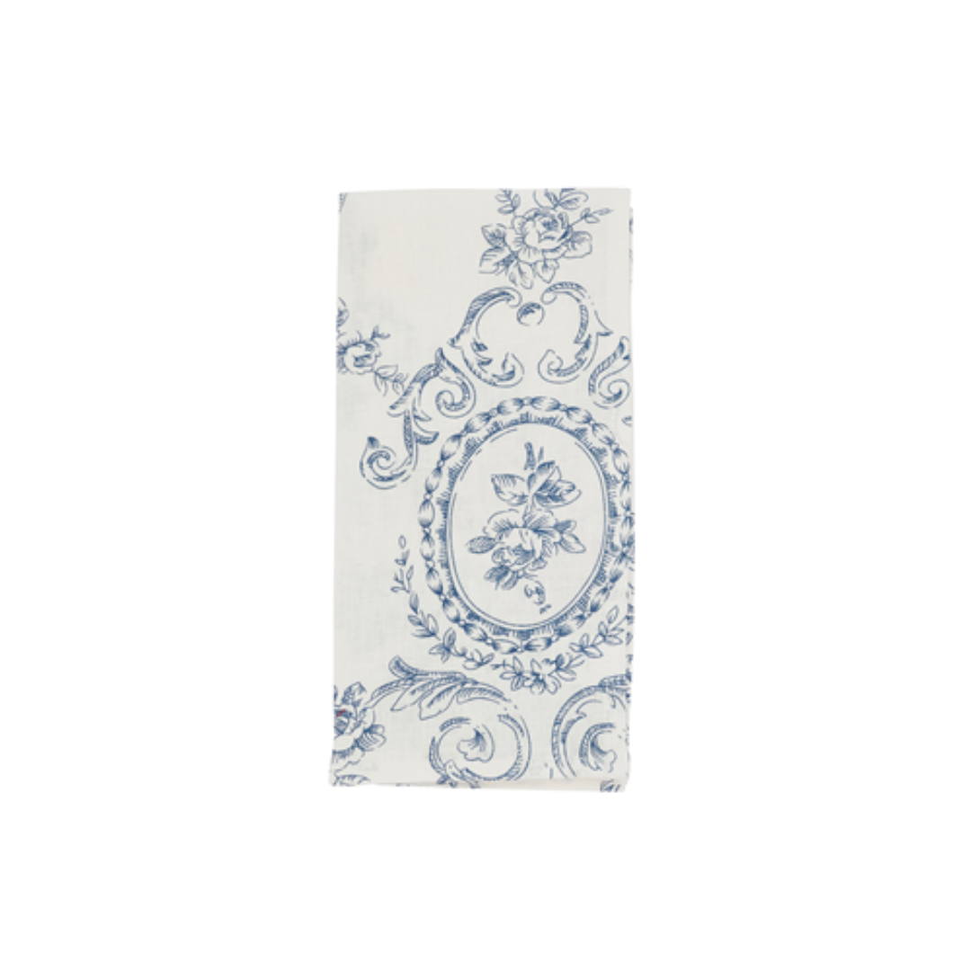 Toile Floral Napkin Indigo 20"