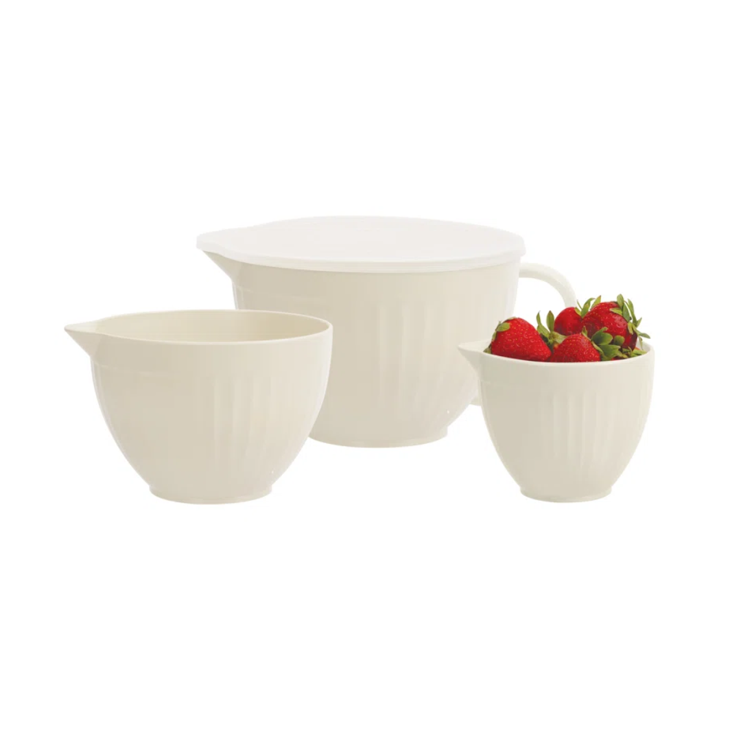 Set of 3 Bowls with Pour Spout - 0.85 qt, 1.75 qt, 3 qt