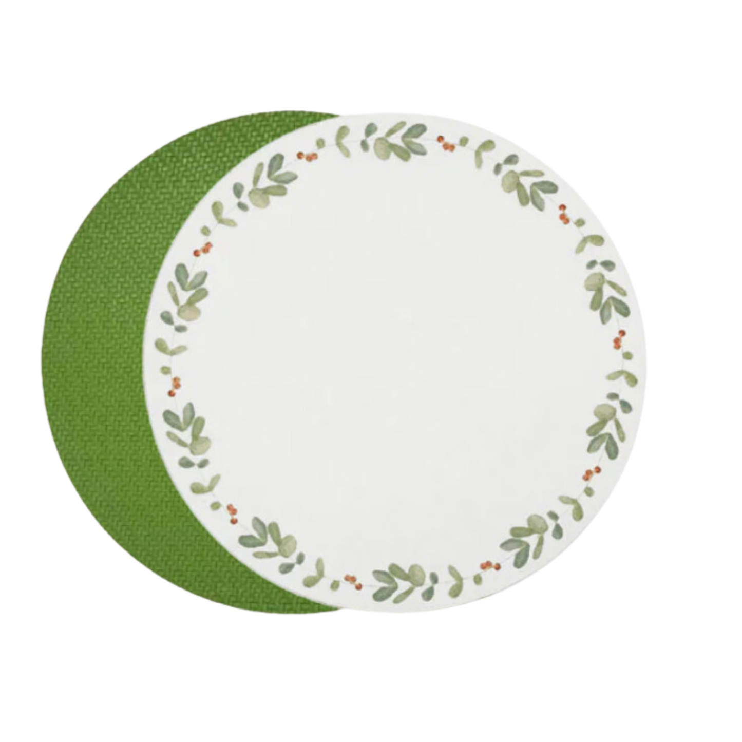 VIDA Holly Reversible Round Placemats Set of 4 (Red and Green)