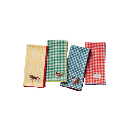 Home Sweet Home Embroidered Cotton Napkins, Assor