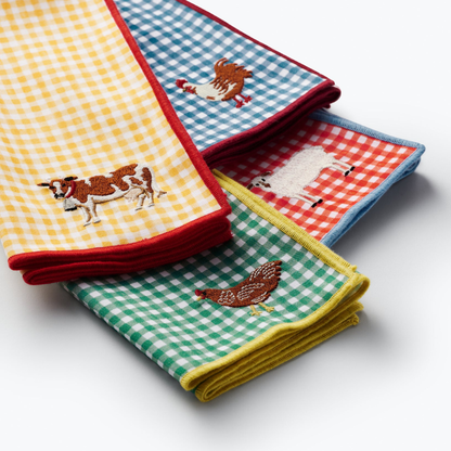 Home Sweet Home Embroidered Cotton Napkins, Assor